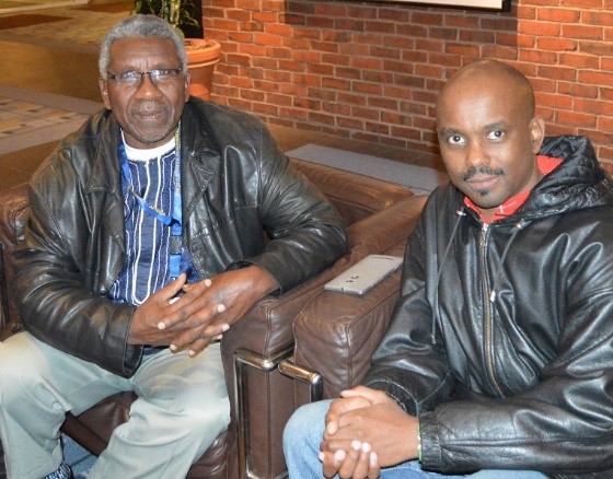 Prof Chacha Nyaigotti-Chacha, Chairman of Commission of University Education and Dan Kamau of Diaspora University at Cambridge, MA.