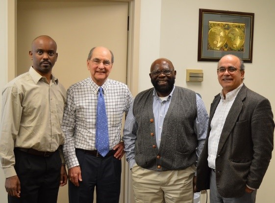From left: Dan, Prof. Ginzberg Dean School of Business, Dr. Endege and Prof. Starkis Head of Department, School of Business.